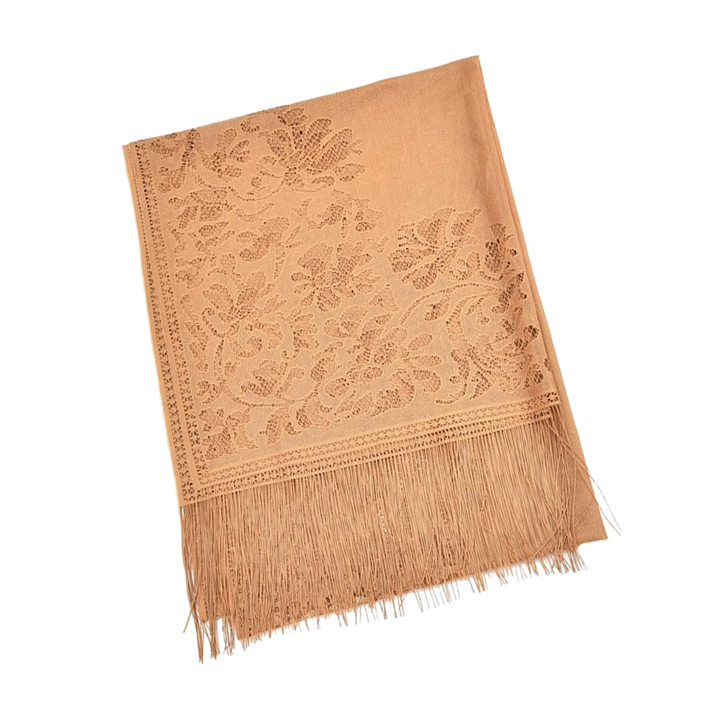 Women Lace Floral Shawl Wrap for Evening Dress Wedding Scarves Fringes Scarf for Wedding Anniversary Birthday Party