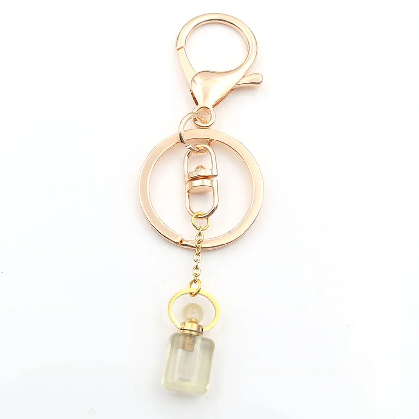 Lemon Citrine XSM ароматизатор-брелоки в виде бутылок золотистого цвета пряжка сумка подвесной Декор автомобильный брелок держатель Хрустальная бутылка ювелирные изделия диффузор эфирного масла - Цвет: Lemon Citrine