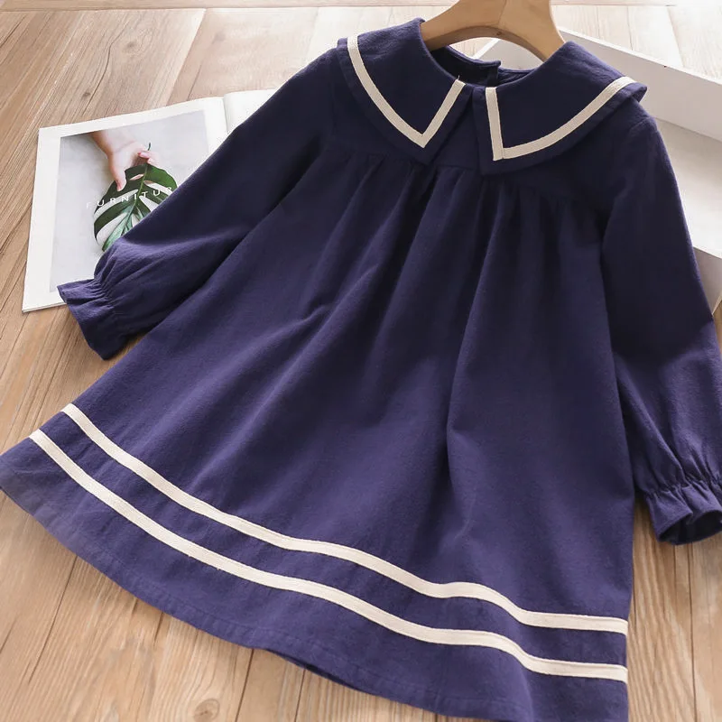 Keelorn/платья для девочек; Модное детское платье для девочек; платье принцессы с принтом и длинными рукавами; Повседневные детские платья; детская одежда с цветочным рисунком - Цвет: AZ2199 blue