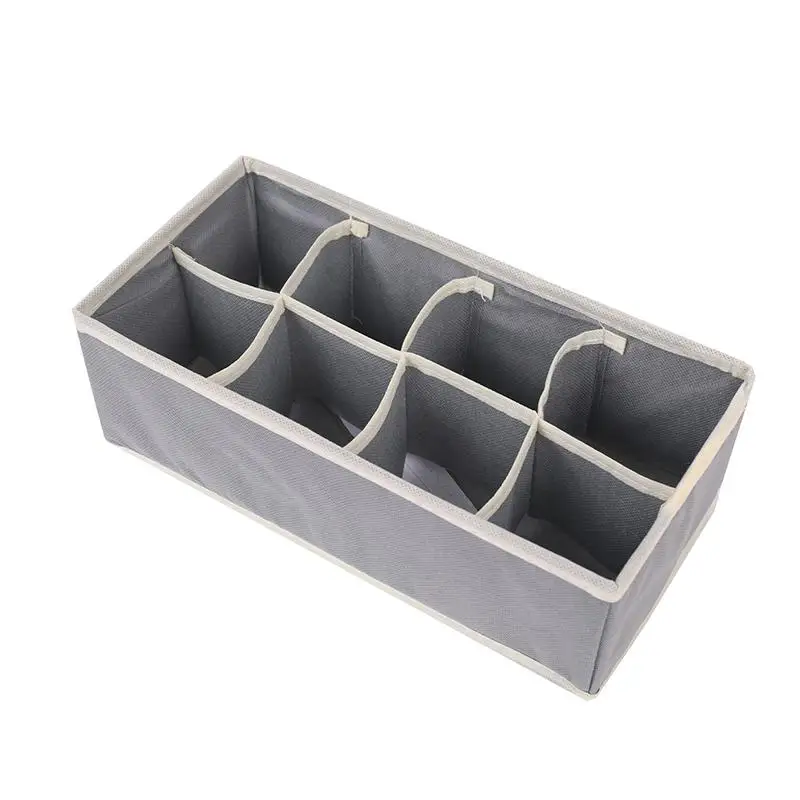 Многоразмерный органайзер для бюстгальтера, нижнего белья, складная домашняя коробка для хранения, нетканый шкаф, ящик для шкафа, органайзер для шарфов, носков - Цвет: Gray 8 grid