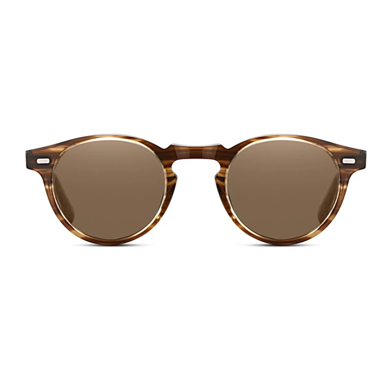 Винтажные Поляризованные линзы OV5186 Gregory Peck, прозрачная оправа, солнцезащитные очки, фирменный дизайн, мужские и женские солнцезащитные очки, Ретро стиль, gafas oculos - Цвет линз: brown vs brown