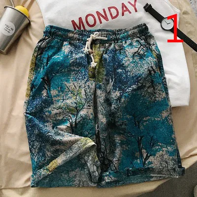 

Five-pants print Slim Korean version of the trend of youth large size thin section casual beach pants