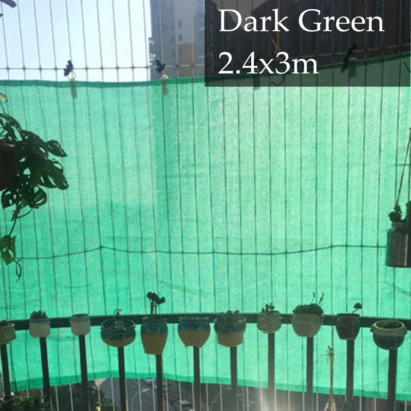 Dark Green 2.4x3m Зеленый сетчатый тент сад патио бассейн тент Окно тент на крыше навес двери тент Кемпинг Пикник палатка забор затенение сетка - Цвет: Dark Green 2.4x3m