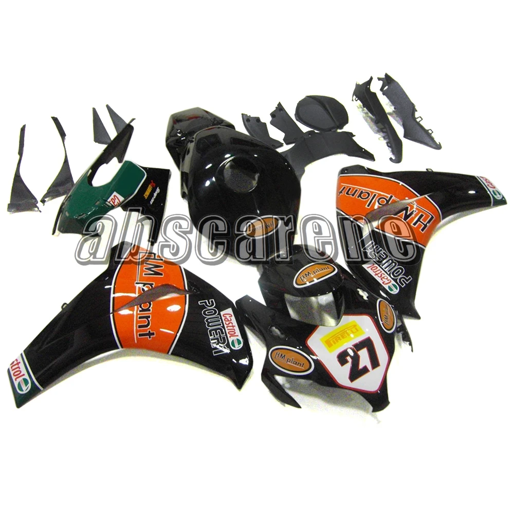 Выполните Обтекатели для Honda CBR1000RR 2008 2010 2011 CBR 1000RR 08 10 11 впрыска ABS Пластик в байкерском стиле; Цвет черный, оранжевый, № 27