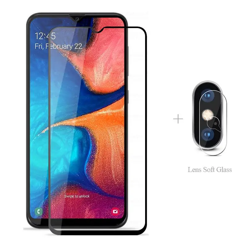 Закаленное стекло с полным покрытием + Защитная пленка для камеры Samsung Galaxy M10 M20 M 10