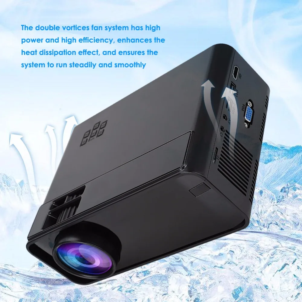 Портативный 4K WiFi Bluetooth светодиодный проектор(720p для Android версии) черный 110-240 В