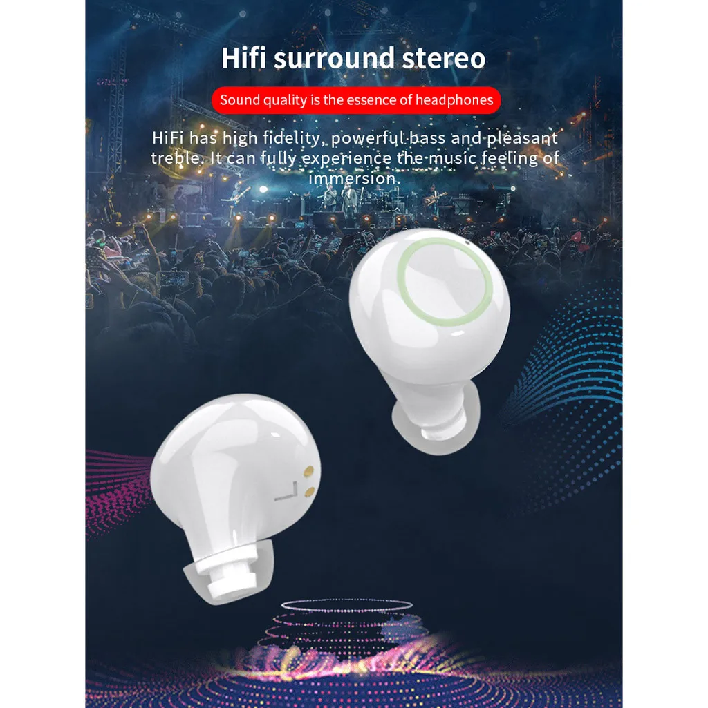Ouhaobin, Bluetooth гарнитура, беспроводные наушники, TWS, Mini BT 5,0, стерео наушники, в ухо, Спортивная гарнитура для мобильного телефона