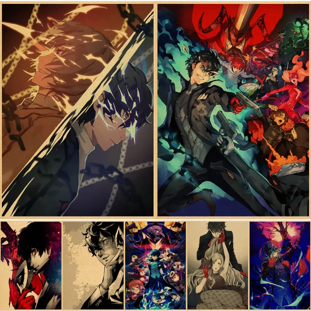 Persona 5 posters e cópias retro arte clássico japonês anime