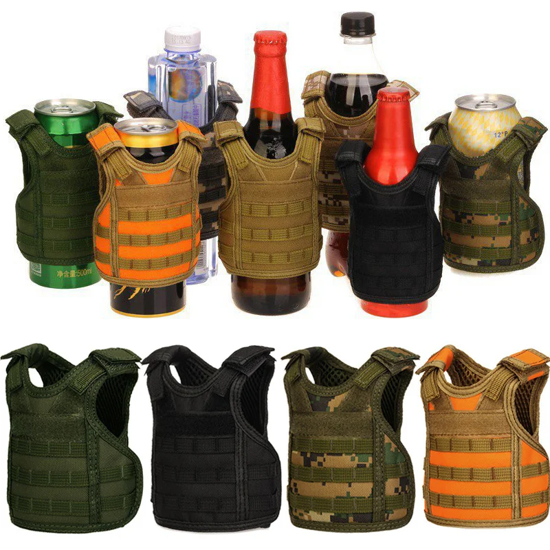 

Beer Bottle Mini Vest Insulator Can Cover Adjustable Drinking Beverage Holder &T8