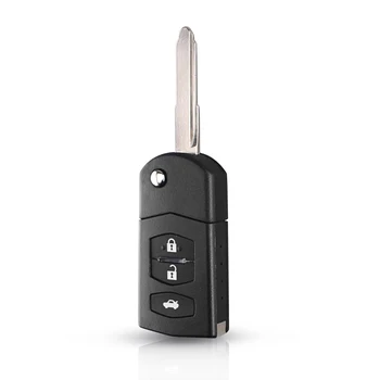 10X Chiave telecomando per Mazda 3 5 6 M6 RX8 MX5 - KEYYOU 10X 3 Pulsante Per Mazda 3 5 6 M6 RX8 MX5 di Vibrazione Pieghevole
