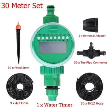 

72Pcs/Set 30M DIY Micro Drip Irrigation System Plant Self Automatic Watering Timer Garden Hose Kits With Adjustable Dripper