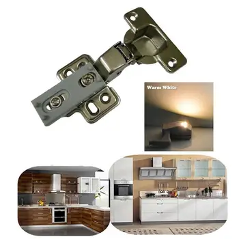 

LED Sensor Light 1pc Grey Hinge Lights Kitchen Home Decoration Cabinet Universal Inner Hinge Lamp Cupboard Closet Simple
