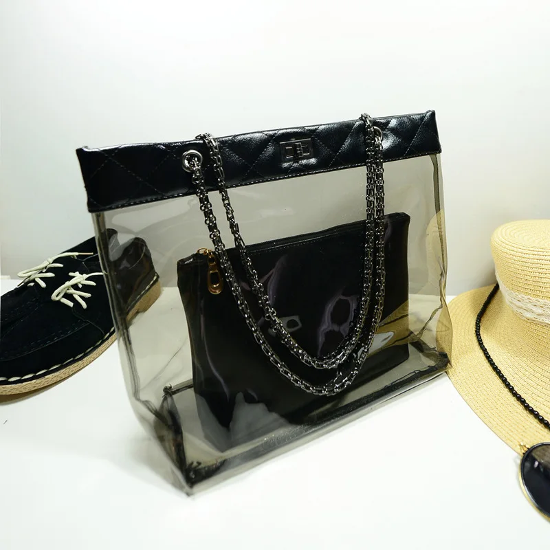 

2019 Spring And Summer New Style Transparent Picture Single-shoulder Bag for Women Fashion Korean-style College Hipster Beach Bi