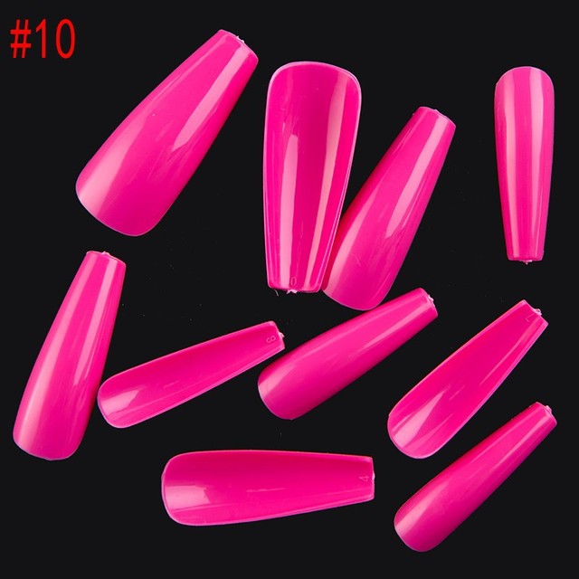 Full Cover Coffin Fake Nails Artificial Press on Nails Long Ballerina Design Clear/Natural/white False Nails Art Tips