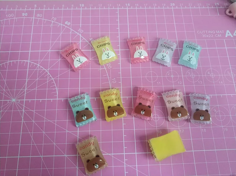10Pcs/Lot Artificial Candy Slime Charms Toy for Children Pretend Play Charms Modeling Clay DIY Lizun Accessory for Kids Gift