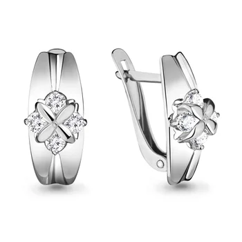 

AQUAMARINE earrings with cubic zirconia, silver 925