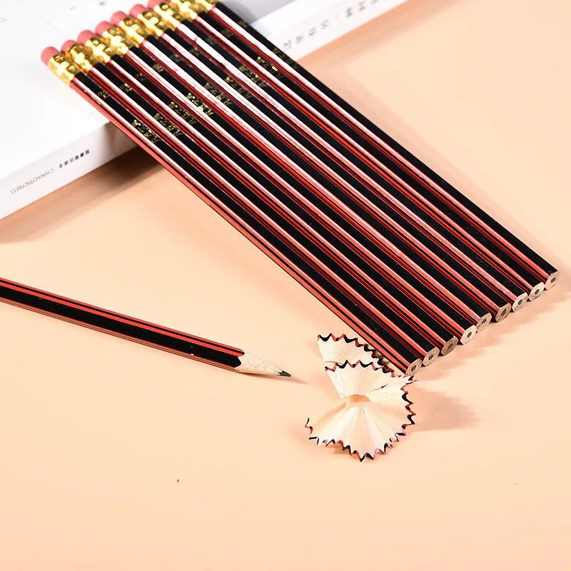 Wholesale 120pcs Wooden Lead Pencils Hexagon HB 2B Pencil with Eraser