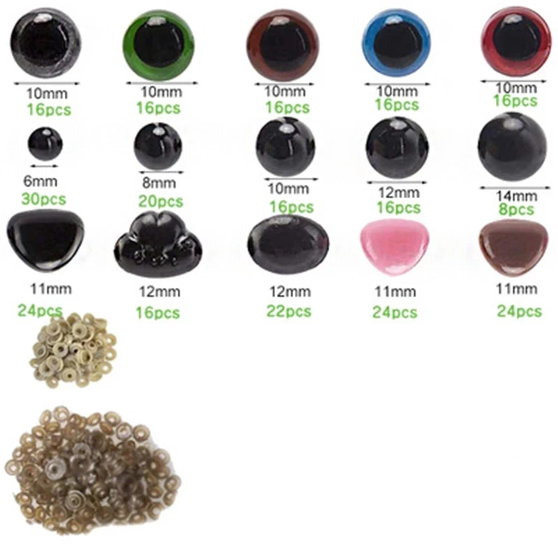 Screw Combination Color Gather Plastic Craft Safety Eye for Bear Soft Toy Animal Doll Amigurumi DIY Accessorie for Toy Gift