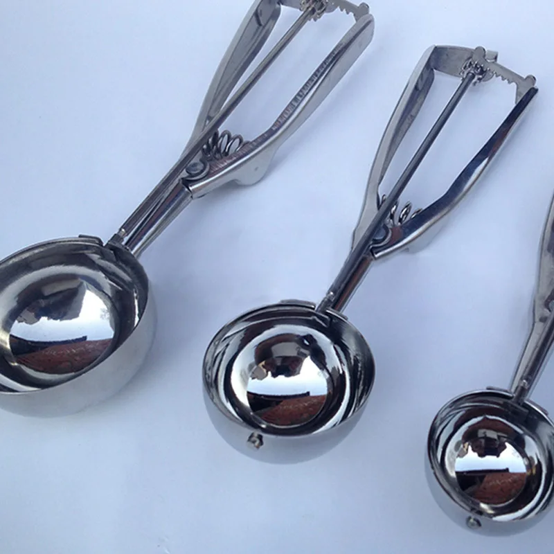 Kitchen 4CM 5CM 6CM Scoop Accessories Steel Spring Tools Ice Cream Ball Dish Stainless Supplies Size Watermelon Biscuit Spoon