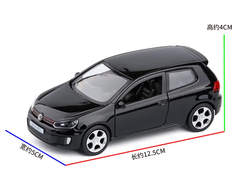 1/36 сплав Гольф 6 металлические Литые машинки игрушка литая оттягивающаяся назад модель игрушки автомобиль для детей