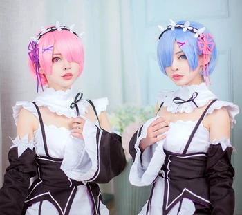 

New Anime Rem Ram Re:Zero Starting Life in Another World Maid cosplay costume Halloween costume accessories