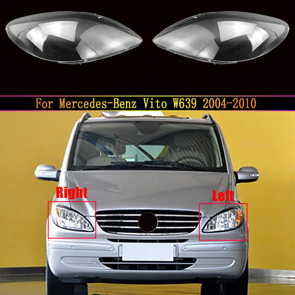 Auto Front Scheinwerfer Objektiv Für Mercedes-Benz Vito W639 2004 ~ 2010 Scheinwerfer  Abdeckung Ersatz Licht Auto Shell Transparent lampenschirm - AliExpress