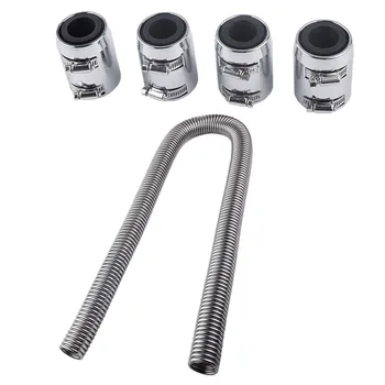 

48inch Radiator Hose Kit with 4 End Caps Universal Fit for Ford Polished