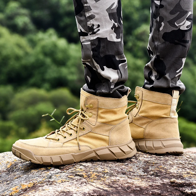 

YOUQIJIA Mens Military Tactical Desert Boots For Hiking Outdoor Climbing Wading Breathable Man Casual Boots Top Quality Footwear