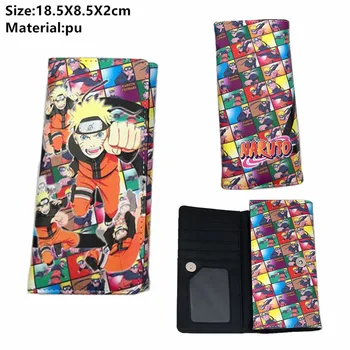 

Anime Naruto PU Wallet Uchiha Itachi Sasuke Leather purse Button Card Holders Layers Boys Girls Coin cosplay Handbag Cartoon
