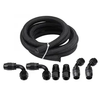 

3.6m AN10 Fitting Stainless Steel Nylon Oil Fuel Hose Line With Straight 45/90 Degree Hose End