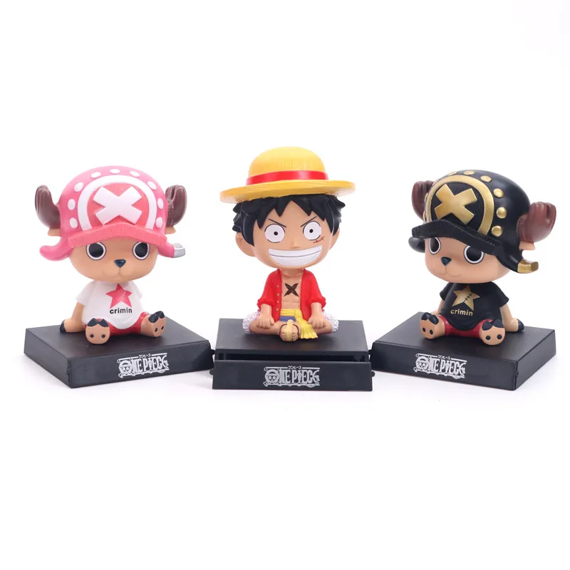 

ONE PIECE Chopper Vinsmoke Sanji Luffy Roronoa Zoro shake head car decoration Desktop phone base Mobile function car accessories