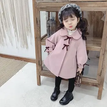 

Autumn and Winter Girls Woolen Coat New Winter Fashion Children Baby Girl Princess Woolen Jacket Winter Toddler Wool Outerwear