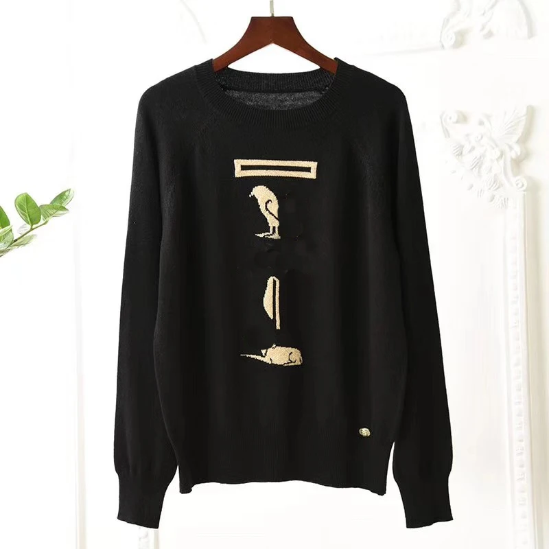 

2019 Autumn and Winter Runway Fashion Sweaters Bird Woman Female Tops