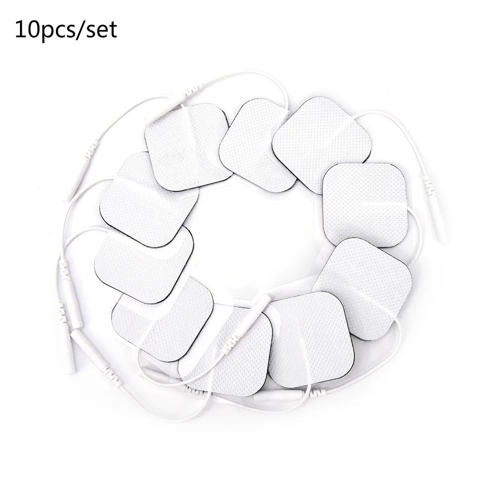 10Pcs 4*4cm Electrode Pads Physiotherapeutic Patches Replacement For Tens Massagers Machine Electronic Physiotherapy Massager