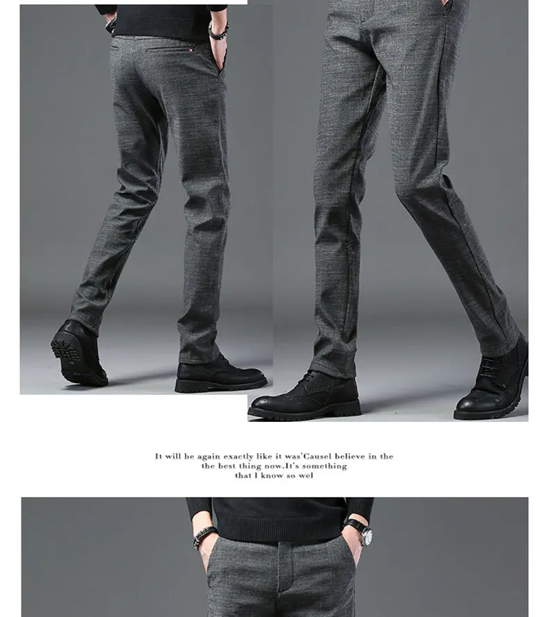 Mens Chinos High Quality Cotton Casual Pants Stretch Male Trousers Man Long Straight Plus Size chinos pants