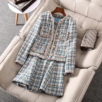 

Dress Suits For Women 2020 New Arrival Autumn Winter 2 Two Piece Set Wool Woolen Blazer Jacket Coat and Sleeveless Dress Outfits