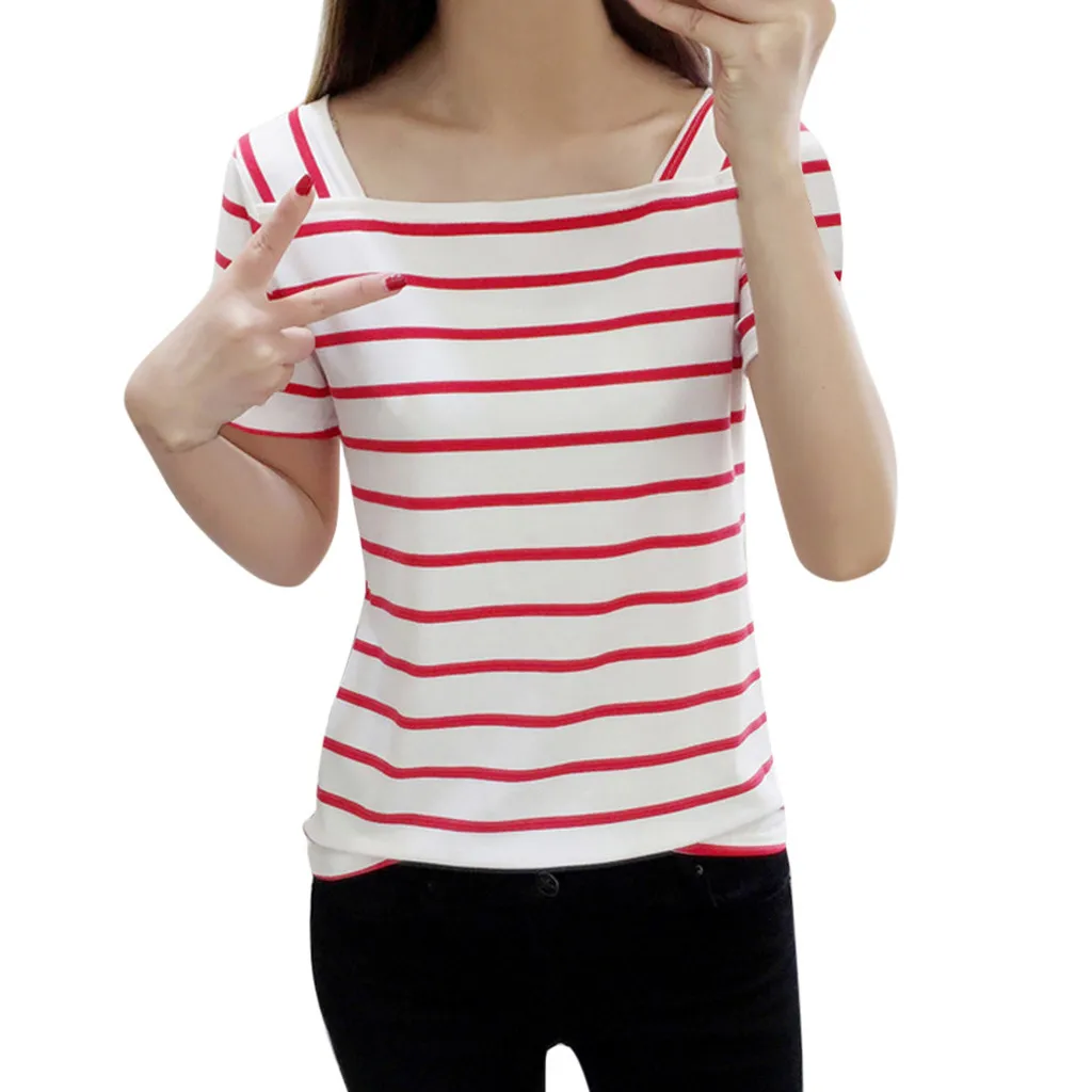 Camisetas Verano Mujer 2019 женская летняя Приталенная футболка с коротким рукавом и