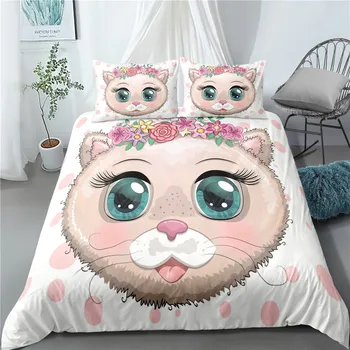 

Single bed youth duvet cover bedding pillowcase cartoon animal soft skin-friendly and comfortable can be set pattern 140x210cm