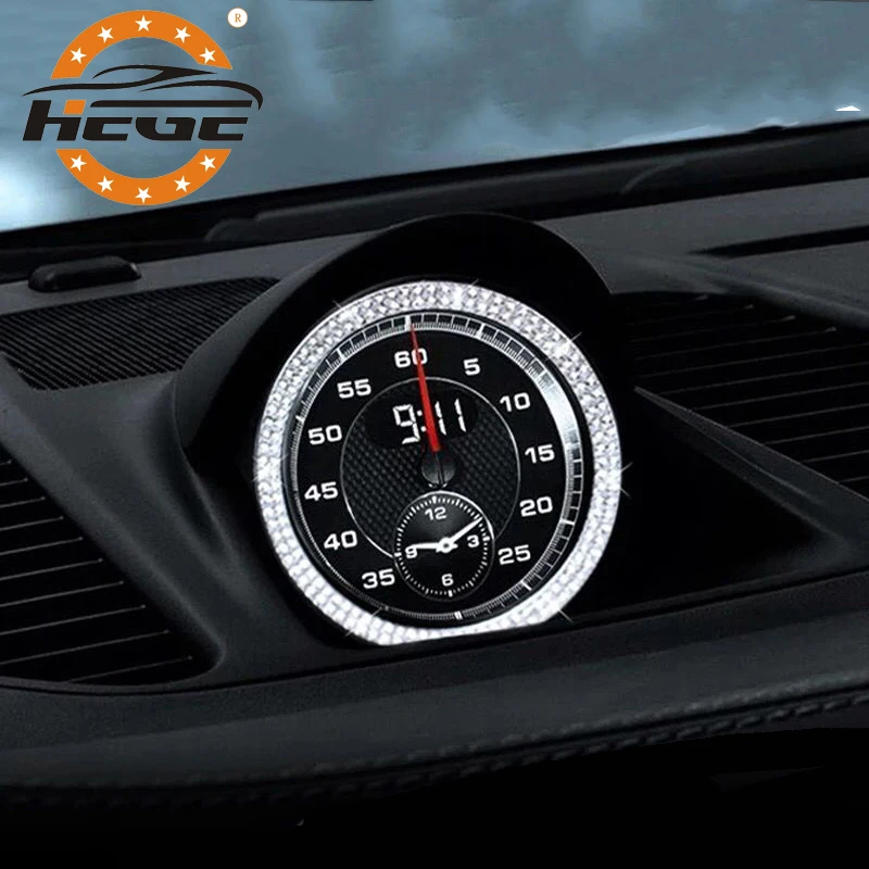 

Car Central control compass clock diamond Decoration sticker for Porsche 911 Cayenne Macan Panamera alloy Interior stickers
