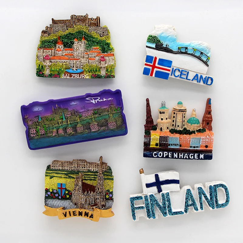 Copenhagen Prague Finland Spain bullfighter Germany refrigerator sticker fridge magnets gift World Tourism magnetic fridge magnets magnetic sticker magnetic fridge stickers refrigerator decor