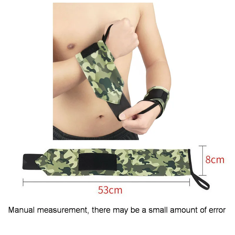 2Pcs Camouflage Neoprene Weightlifting Wrist Wrapping Support Fitness Crossfit Sport Wristbands Powerlifting Wrist Protector