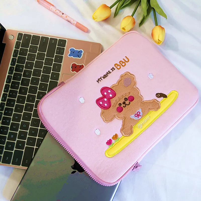 

New Bentoy Cartoon Ins dog Sleeve Case Bag For 11 12 13.3 inch Korea Laptop Notebook Bag For Girls MacBook Air Ipad Pro Handbag