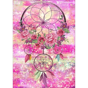 

Pink Dream Catcher Full Drill Diy Diamond Painting 5D Home Office Decor 30*40Cm