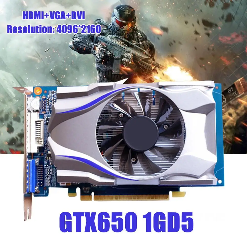 Используется GTX650 видеокарта 1gb 128bit HDMI DVI VGA Графический адаптер оригинальная игровая видео Графическая карта для NVIDIA PC Gaming