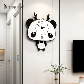 

Penda Deer Anime Silent Acrylic Large Decorative Wall Clock Modern Design Living Room Home Decorcoration Wall Watch Wall Sticker