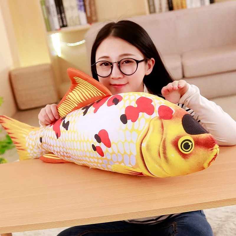 Simulation koi Fish Plush Toys Soft Animals Pillow Stuffed Doll Kids