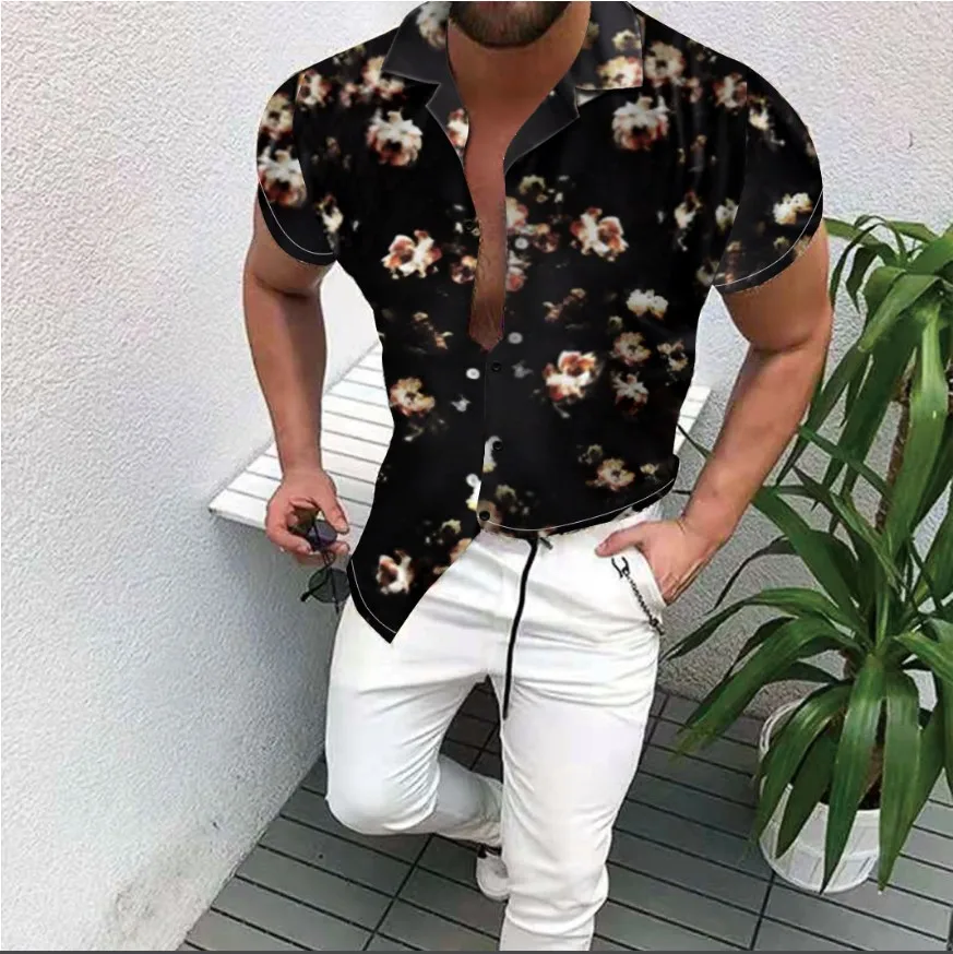 2021 Hot Sale Summer Fashion Hawaii Men's Street Clothing Printed Shirt Trend Cardigan High-end Short Sleeve S-3XL | Мужская одежда