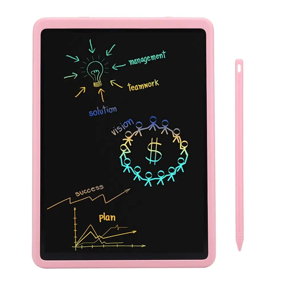 

11inch Commercial Touch Pad Flexible LCD Pressure Sensing Writing Pad Button Battery Power Supply with Pen Slot Pink