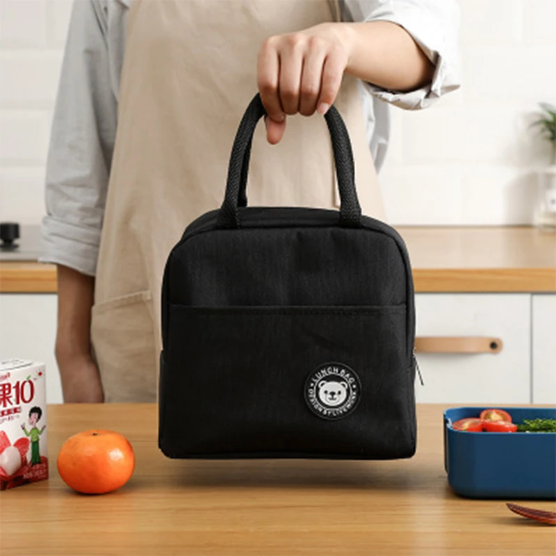 1PCs Fresh Cooler Bags Waterproof Nylon Portable Zipper Thermal Oxford Lunch Bags For Women Convenient Lunch Box Tote Food Bags