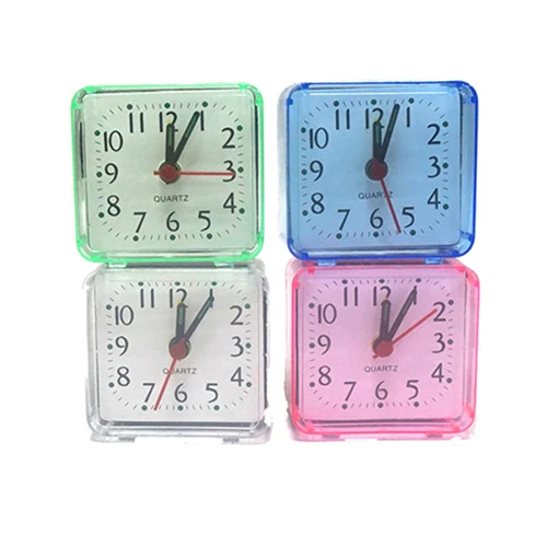 Alarm Clock Square Small Bed Compact Travel Quartz Beep Alarm Clock Cute Portable Creative Fashion Student's